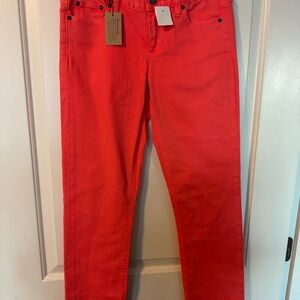 J. Crew Bright Red Skinny Jeans